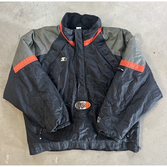 Vintage Cincinnati Bengals Starter NFL Pro Line Puffer Jacket Full Zip 90s - Picture 1 of 11